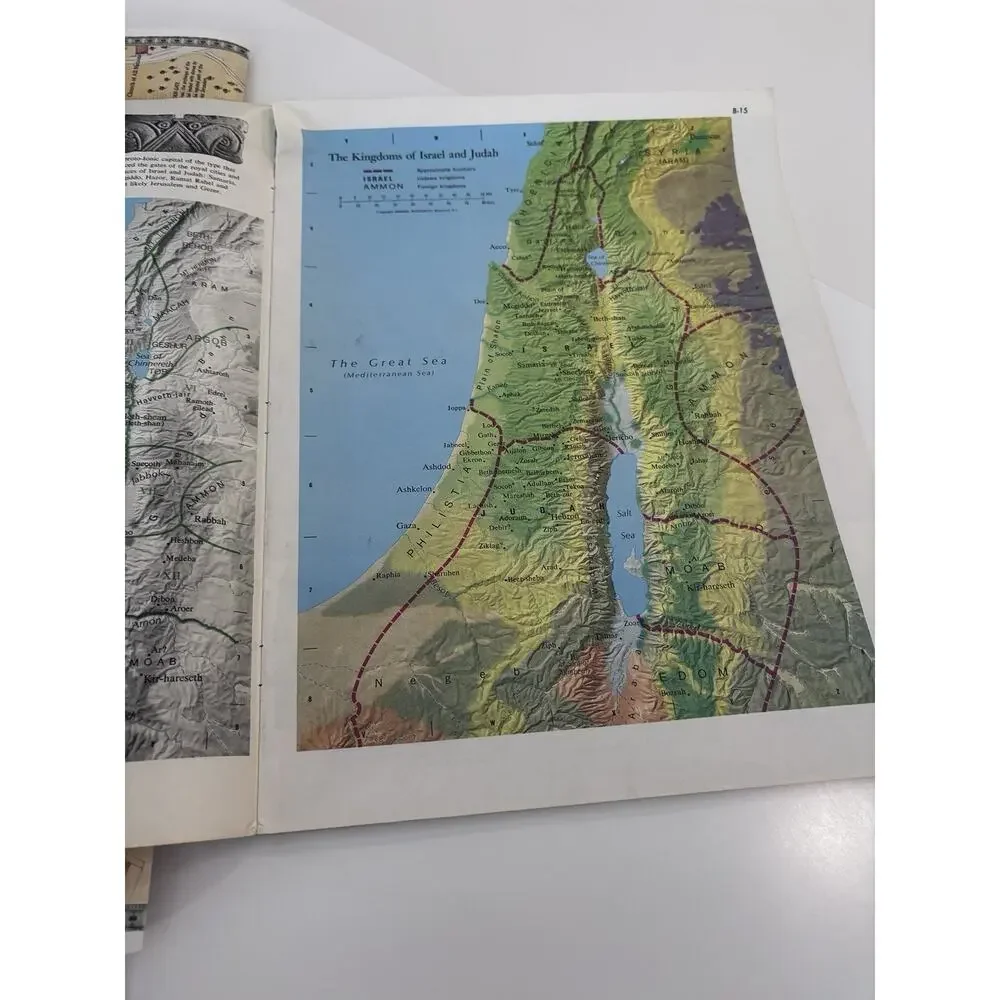 Vtg Lot 1967 Lands Of The Bible Today National Geographic Jerusalem Map Atlas